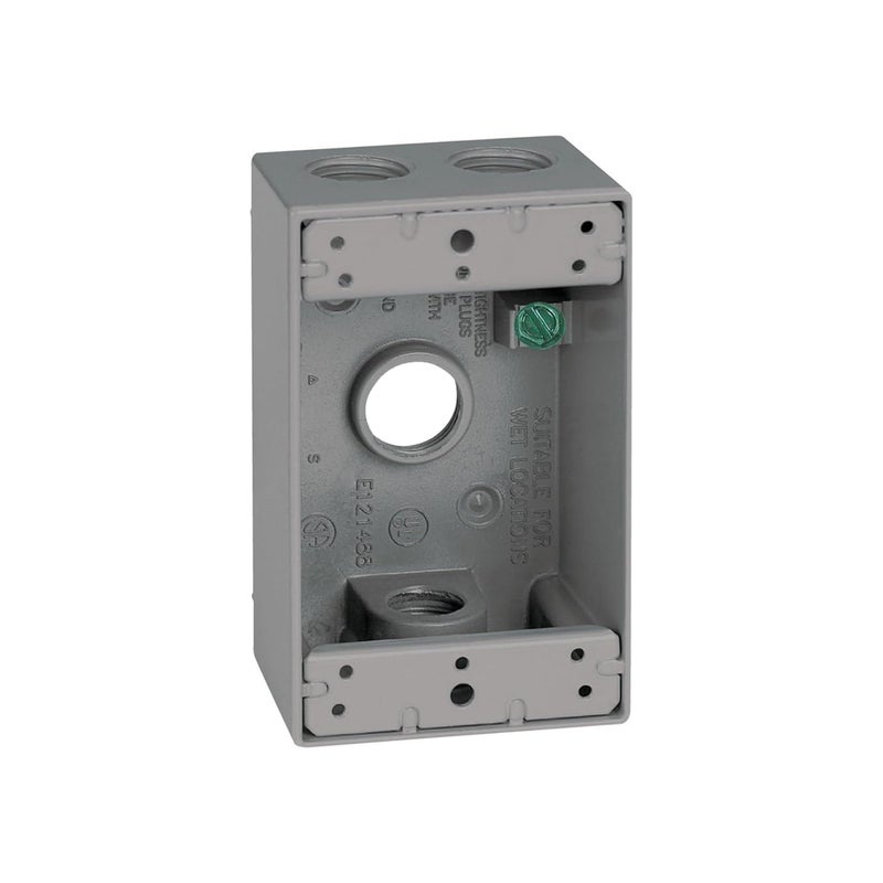Sigma Engineered Solutions Sigma Electric, Gray Count (Pack of 1) Sigma Engineered Solutions, 14251 1/2-Inch 4 Hole 1-Gang Box - Image 1